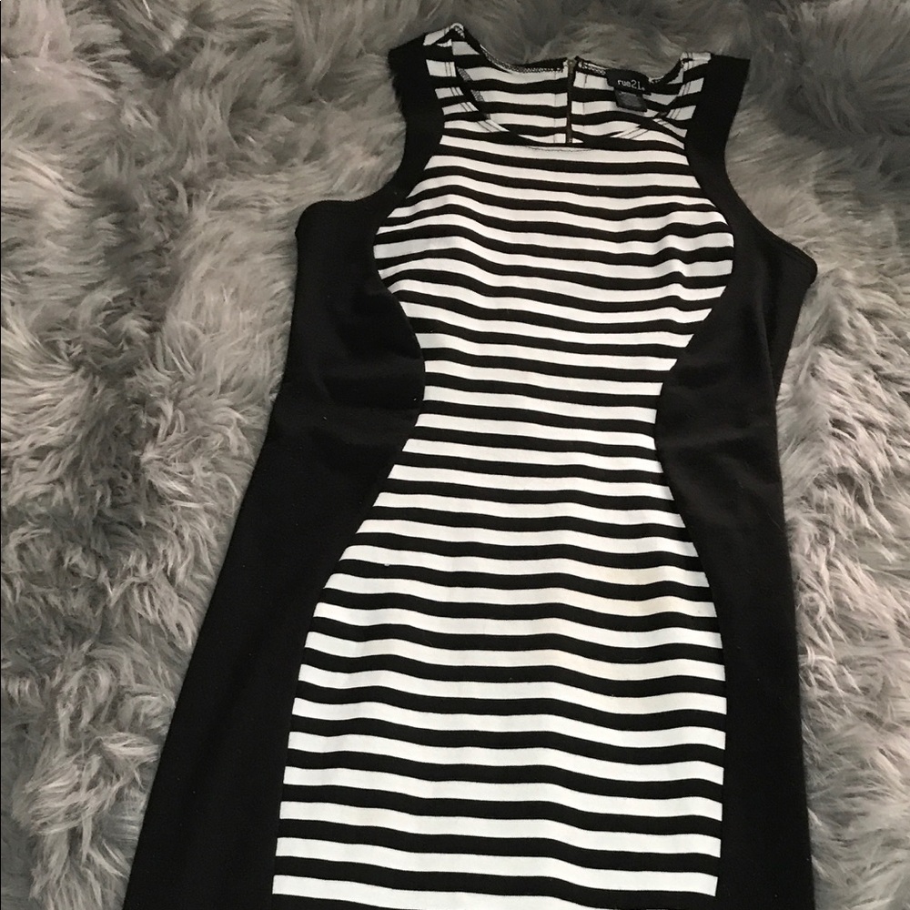 Black/white stripe dress